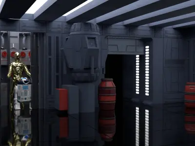 Set 3 - Docking bay Command Office 1-18 scale Kenner Hasbro 3D print model