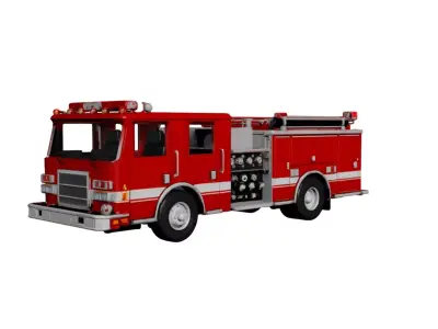 Small Town Fire Truck Compact Community Emergency Vehicle 3D model