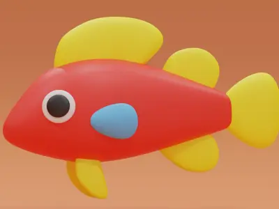 Cartoon Cute Fish 3D model purchase