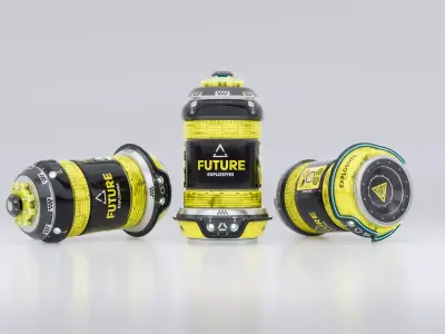 Sci-Fi Grenade Low-poly 3D model 2