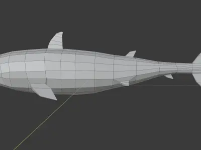 Megalodon shark low poly Free low-poly 3D model