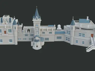 Castle GameReady With PBR Unity Unreal Engine Textures Included Low-poly 3D model