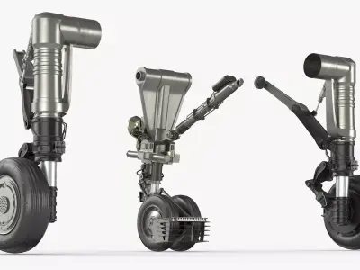Su57 Fighter Jet Landing Gear Unit 3D model