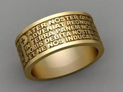 Antique Religious Ring 3D print model
