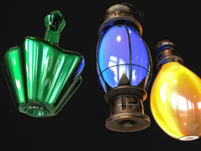 Magic Bottles Low-poly 3D model