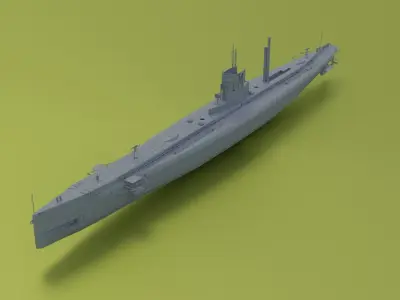 SMS U9 U-boat Low-poly 3D model