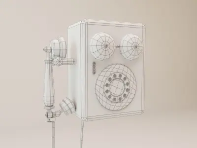 Antique Phone Free low-poly 3D model