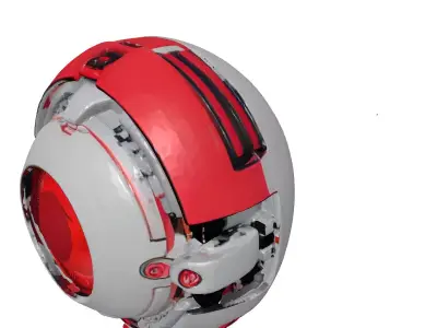 Cybernetic Eye Implant Titanium 3D model
