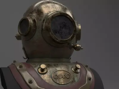 Skaphander - Diving helmet 3D model