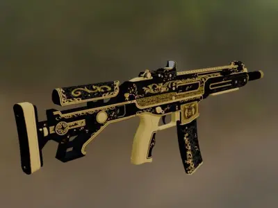 weapon gun 4 Low-poly 3D model