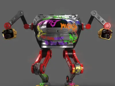 graphity mech Low-poly 3D model