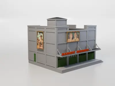 Model Railway - HO Scale Badguy Warehouse - Variations - Detail 3D print model