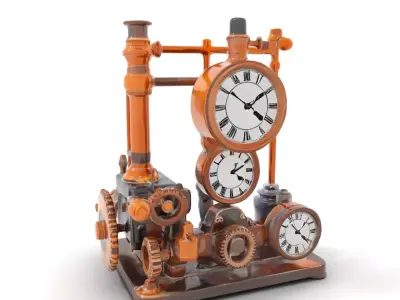 Steampunk Clockwork Brass model pack Low-poly 3D model