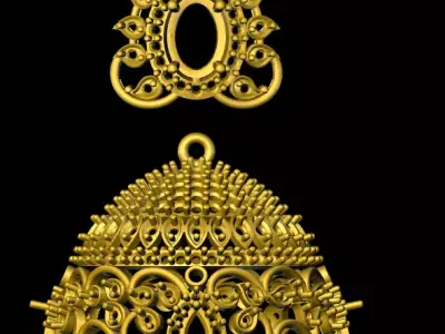 jumka two gold plated ornaments 3D print model