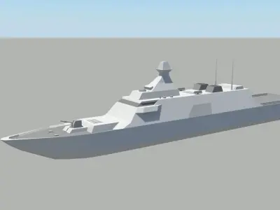 Stealth Frigate Low-poly 3D model purchase