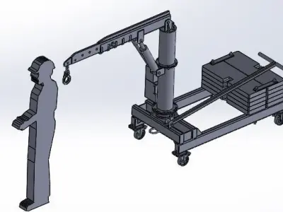 Mobile hoist Q500kg 3D model