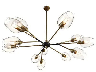 Maxim Savvy Antique Brass 12-Light Sputnik Pendant 3D model