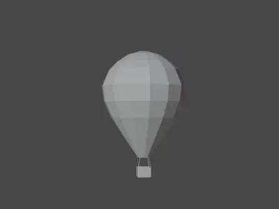 Flying balloon Low-poly 3D model