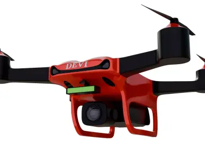 Drone with camera and rader 3D model