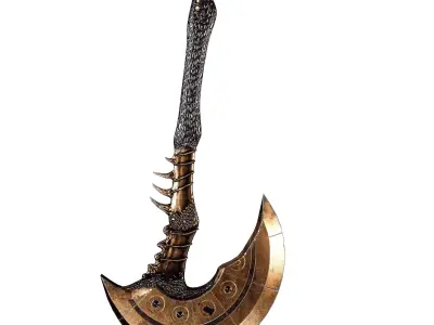 Axe and Sword Low-poly 3D model