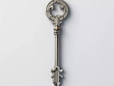 Ornate Antique Key 3D Model Low-poly 3D model