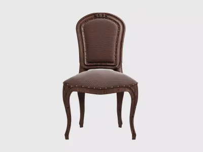 Dining Chair Rustic Brown 3D model