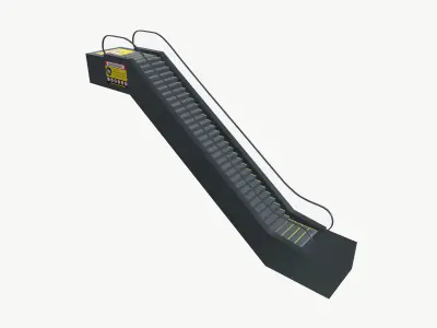 Escalator With Animation Low-poly 3D model