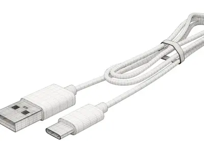 USB Type a to Type C Cable 3D model