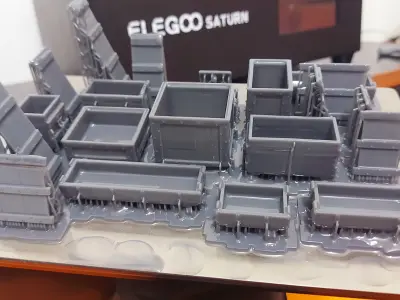 REALISTIC MILITARY CRATES FOR WAR TERRAIN 1-35 SUPPORTED STL 3D print model
