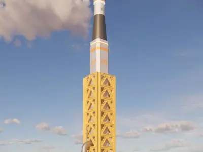 Sci-fi Industrial Chimney 002 3D model