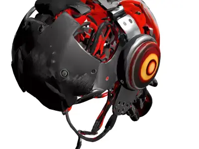 Damaged SciFi Robot Core Low-poly 3D model