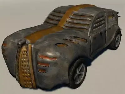 Thracar old rusty car 3D print model