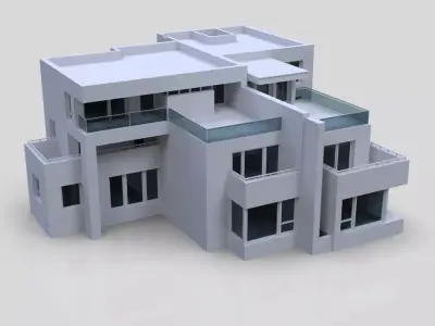 Modern Building Low-poly 3D model order