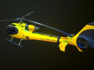 Helicopter SA340 Gazelle 3D model