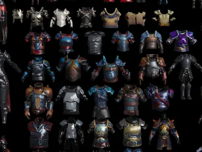 Fantasy SciFi collection Armors masks Hoods monsters 3D model