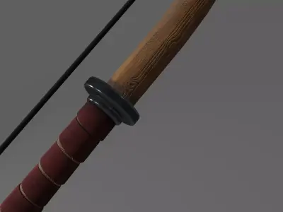 Medieval Bow - lowpoly game asset 3D model