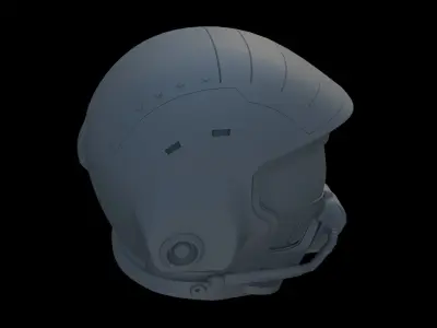 Sci-Fi Helmet 3D model 16