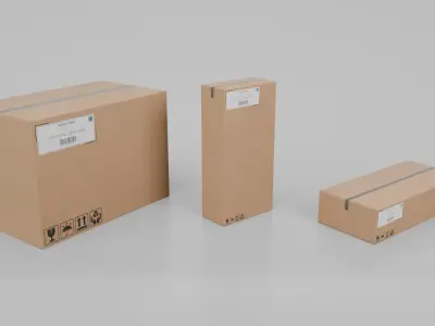 Heavy-Duty Shipping Box Trio - Rigged and Customizable 3D Model Pack