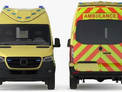 Emergency Ambulance Generic with Interior 3D model