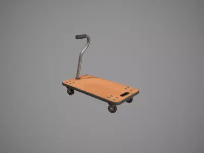 Transport Trolley - Wood Low-poly 3D model