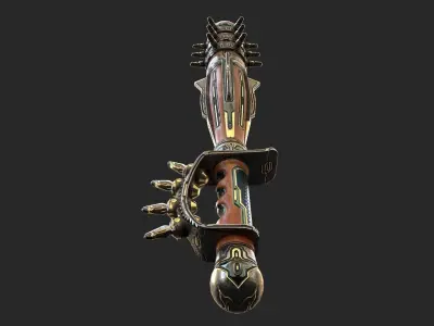 Mace Low Poly sword with spikes Low-poly 3D model