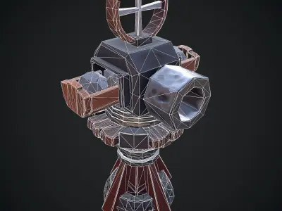 Tower Cannon Low-poly 3D model purchase
