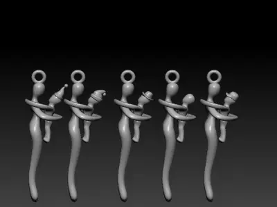 Mother Son Daughter Love Pendant 3D print model