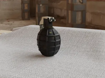 Hand grenade Low-poly 3D model 3