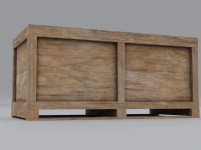 Wooden Box Long Free low-poly 3D model