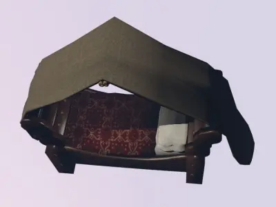 Arabian nights bed Low-poly 3D model