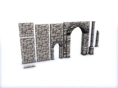 Modular Ruins Kit  Low-poly 3D model