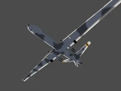 Predator UAV lowpoly Low-poly 3D model
