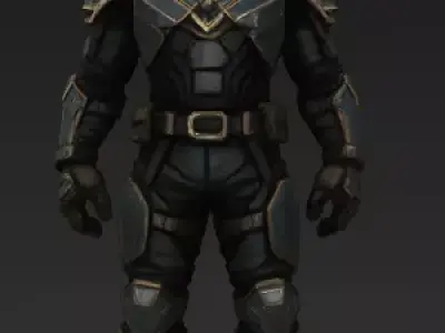 Futuristic Armored Sci-Fi Soldier with Helmet Free low-poly 3D model