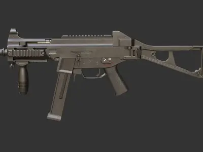 UMP-45 Low Poly Low-poly 3D model